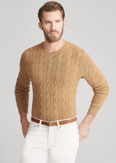 Men's Ralph Lauren Cable-Knit Cashmere Sweater | 695830LBG